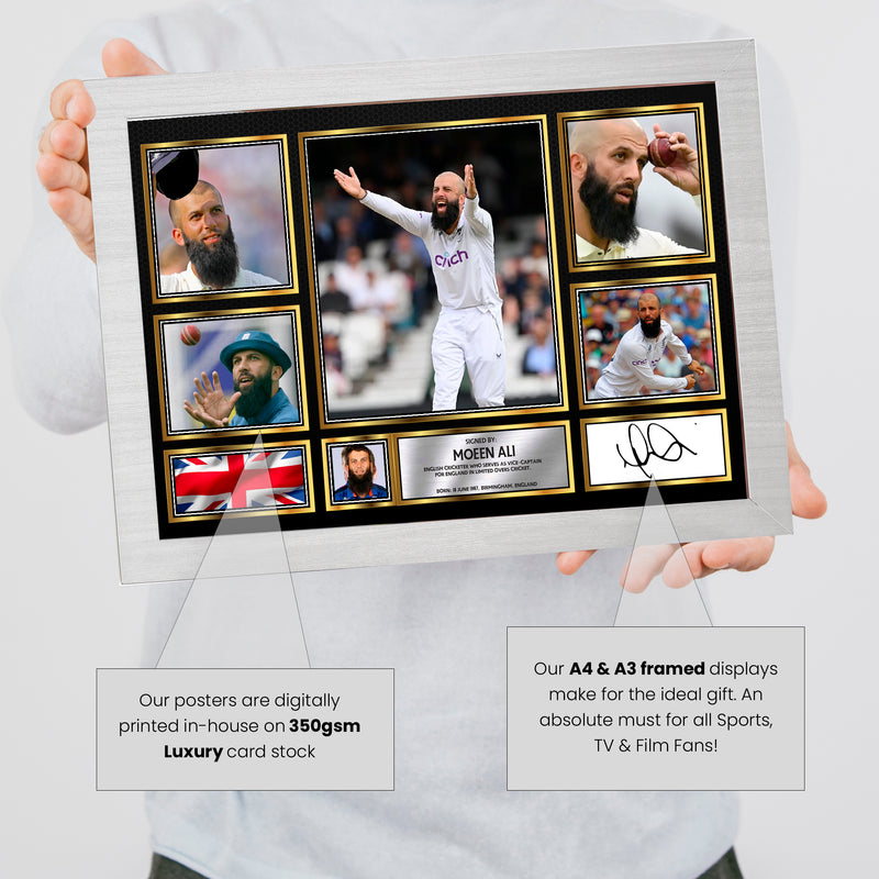 Moeen Ali - Signed Autographed Cricket Star Print