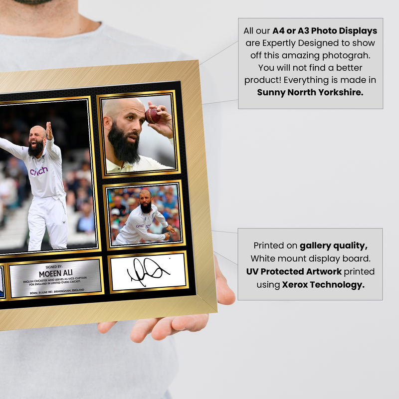 Moeen Ali - Signed Autographed Cricket Star Print