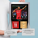 Mohamed Salah Signed Poster Print – Liverpool FC Tribute Wall Art with Signature & Jersey Number – Egypt Forward Memorabilia for Premier League Fans & Collectors