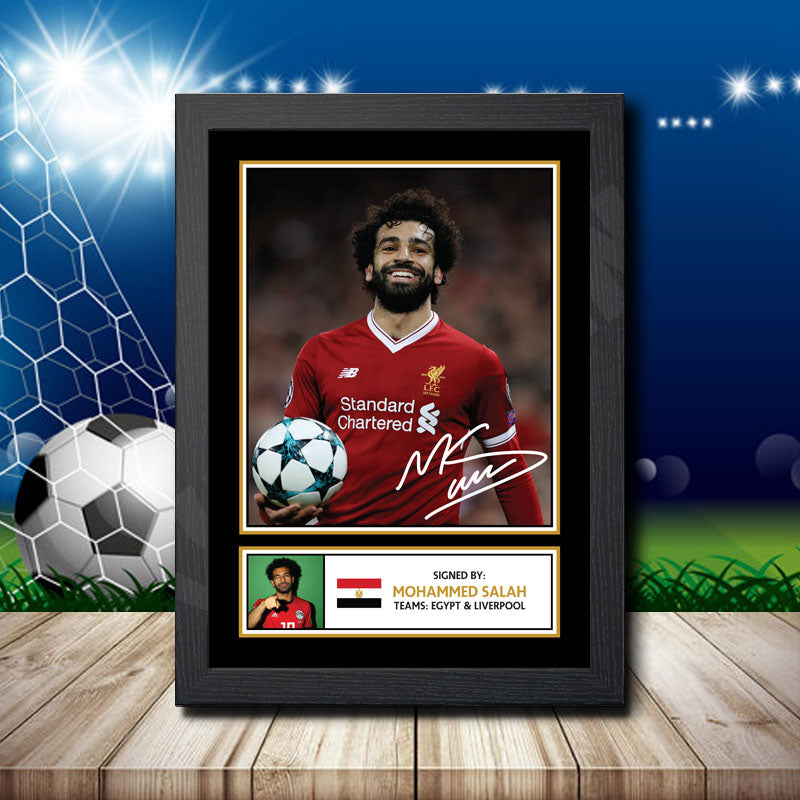 Mohamed Salah Printed Signature Footballers Star Poster Print Framed Wall Art Gift – Mohamed Salah Printed Signature Footballers Star Poster Print
