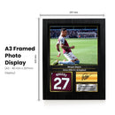Morgan Rogers Printed Signed Poster – Aston Villa FC & England Midfielder Tribute Wall Art with Jersey & Bio Plaque – Premier League Football Memorabilia for Fans & Collectors