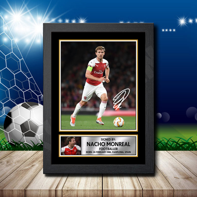 Nacho Monreal Printed Signature Footballers Star Poster Print Framed Wall Art Gift – Nacho Monreal Printed Signature Footballers Star Poster Print