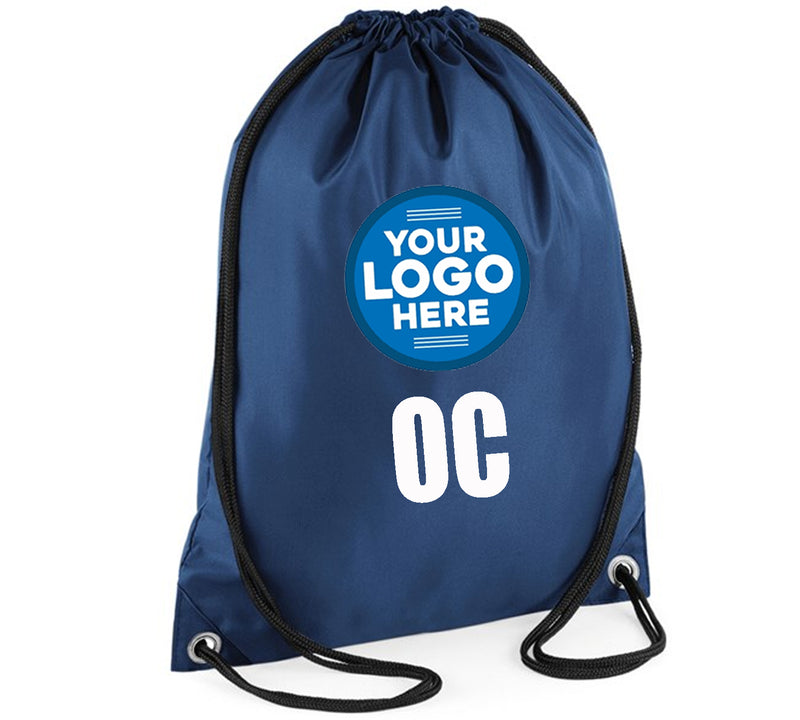 CUSTOM PRINTED GYM BAG DRAWSTRING SCHOOL KIDS LOGO AND INITIALS HIGH QUALITY SPORTS BAG