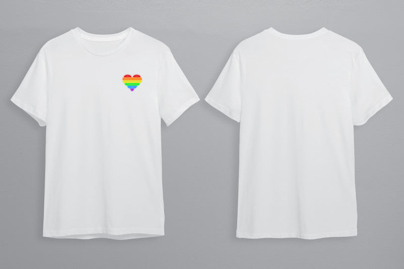 Neon Heart LGBTQ+ T-Shirt Unisex - Pride Month - Pride March - LGBTQ+ Clothing-Rainbow Tee-Gay Pride T-Shirt- Black White Tee