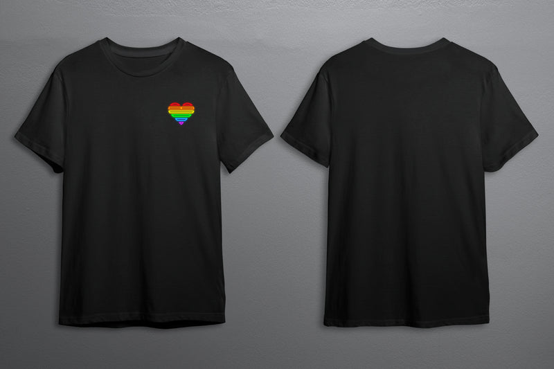 Neon Heart LGBTQ+ T-Shirt Unisex - Pride Month - Pride March - LGBTQ+ Clothing-Rainbow Tee-Gay Pride T-Shirt- Black White Tee