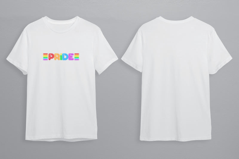 Neon Pride LGBTQ+ T-Shirt Unisex - Pride Month - Pride March - LGBTQ+ Clothing-Rainbow Tee-Gay Pride T-Shirt- Black White Tee