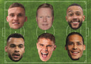 Netherlands Football Stars Face Mask Multipack – 6 Netherlands Football Star Inspired Masks – Funny Football Party Accessories, Match Day Fancy Dress & Sports Fan Photo Booth Props