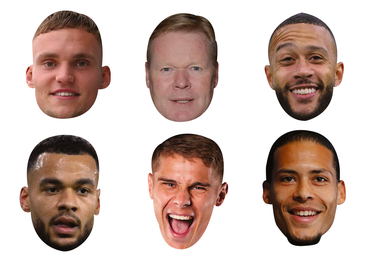 Netherlands Football Stars Face Mask Multipack – 6 Netherlands Football Star Inspired Masks – Netherlands Football Stars Face Mask Multipack