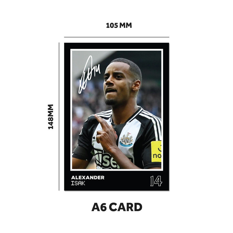 Newcastle Players SIGNED A6 Poster Pack 2 - 6 Autographed Poster Print Cards (Isak, Guimares, Gordon, Joelinton, Pope, Howe)