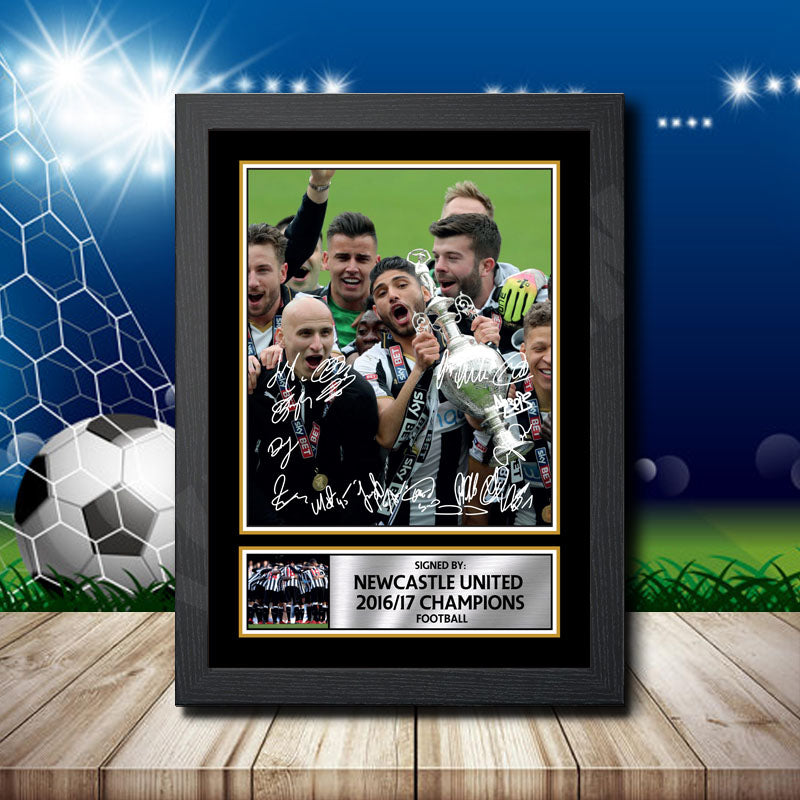 Newcastle United 2016 17 Champions Team Squad 2 Printed Signature Footballers Star Poster Print Framed Wall Art Gift – Newcastle United 2016 17 Champions Team Squad 2 Printed Signature Footballers