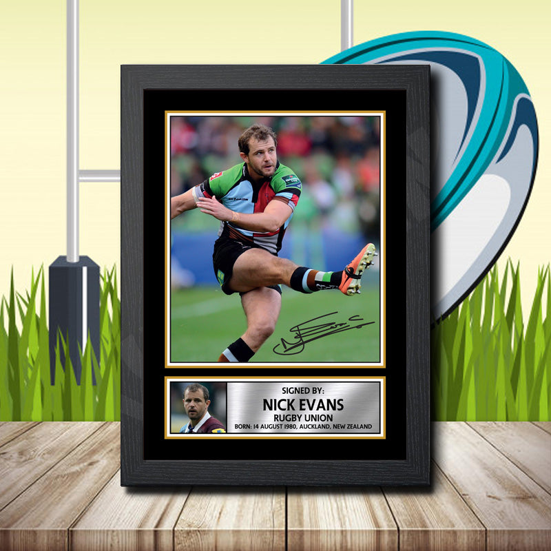 Nick Evans 1 Printed Signature Rugby Star Poster Print Framed Wall Art Gift – Nick Evans 1 Printed Signature Rugby Star Poster Print