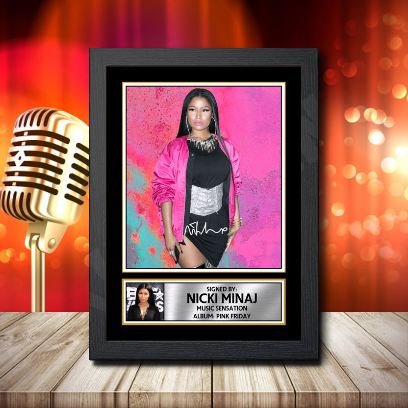 Nicki Minaj Pink Friday 1 Printed Signature Music Star Poster Print Framed Wall Art Gift – Nicki Minaj Pink Friday 1 Printed Signature Music Star Poster Print