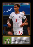 Nico O'Reilly England Football Poster Print – Signature Style Wall Art – Norway vs England 2026 Inspired – Football Fan Gift