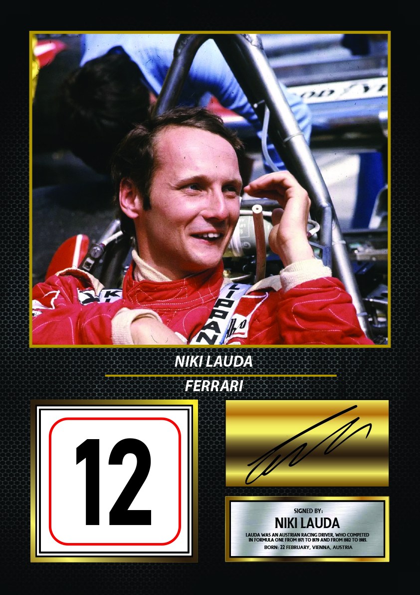 Niki Lauda Racing Driver Printed Signature Print – niki Lauda printed signature poster