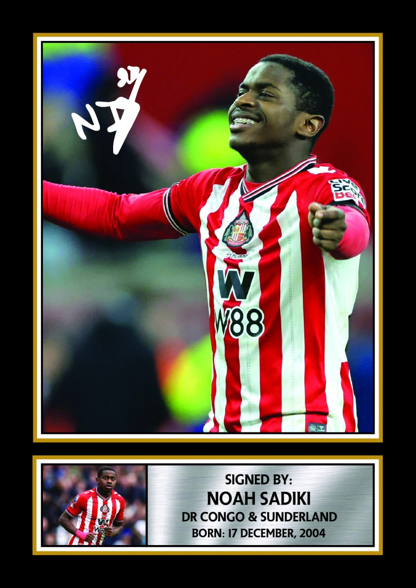 Noah Sadiki Sunderland Footballer Printed Signature Print – noah Sadiki printed signature poster