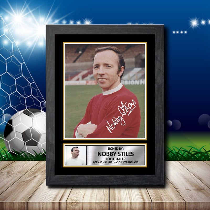 Nobby Stiles 2 Printed Signature Footballers Star Poster Print Framed Wall Art Gift – Nobby Stiles 2 Printed Signature Footballers Star Poster Print