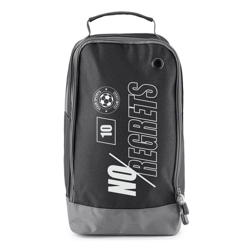 Football Boot Bags for Kids – No Regrets - Durable Personalized Sports Bag with Custom Logo and Number