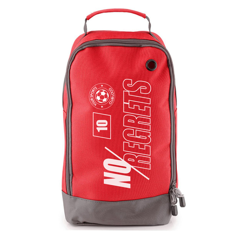 Football Boot Bags for Kids – No Regrets - Durable Personalized Sports Bag with Custom Logo and Number