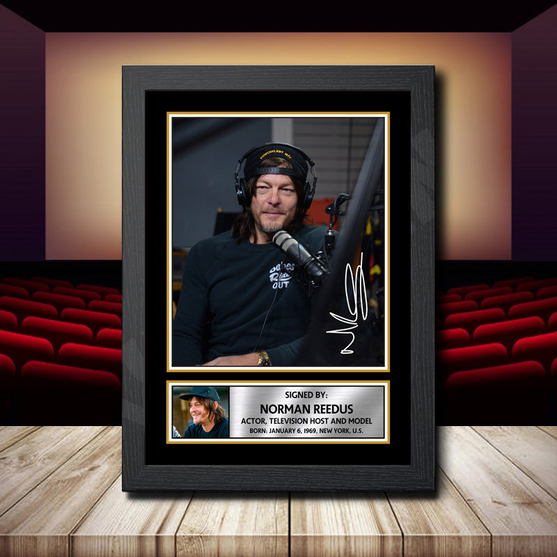 Norman Reedus 2 Printed Signature Movie Star Poster Print Framed Wall Art Gift – Norman Reedus 2 Printed Signature Movie Star Poster Print