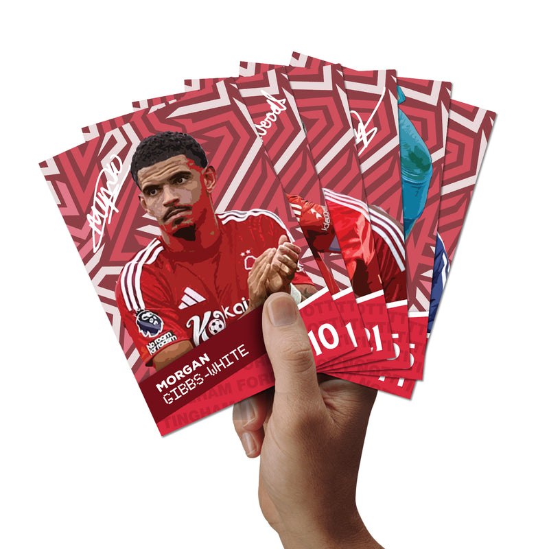 Nottingham Forest Players SIGNED A6 Poster Pack - 6 Autographed Poster Print Cards (Gibbs-White, Wood, Elanga, Murillo, Sels, Santo)