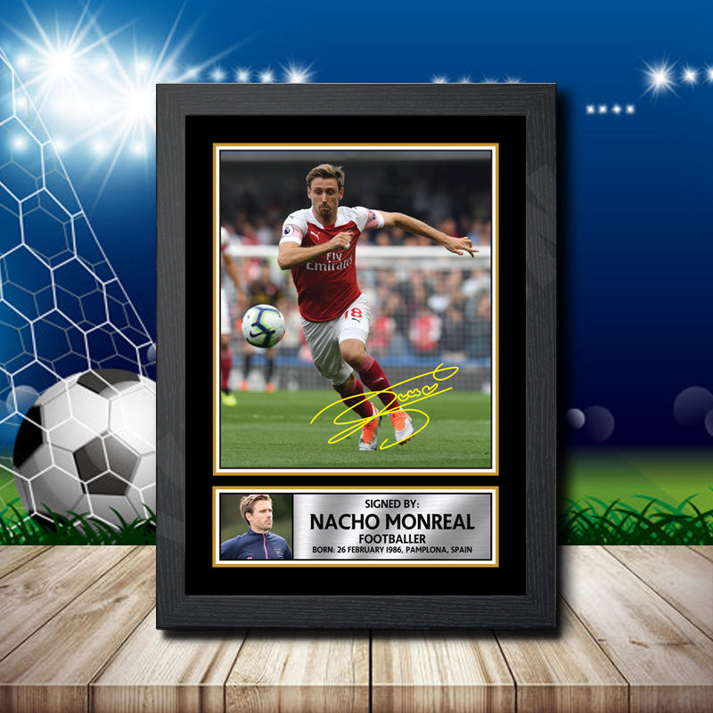 Nacho Monreal 2 Footballer Printed Signature Poster Print Gift