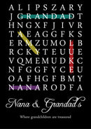 NANA AND GRANDAD BLACK PERSONALISED WORD SEARCH CUSTOM WORD PUZZLE UNIQUE HIGH QUALITY DEISGN