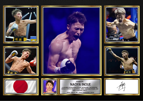 Naoya Inoue top boxer Printed Signature Print Landscape – Reproduction Print