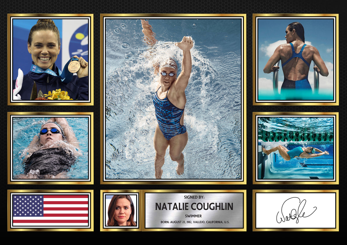 Natalie Coughlin Olympians Framed Printed Signature Print – Fan Gift – Wall Art – Natalie Coughlin Olympians Framed Printed Signature Print – A4 Poster