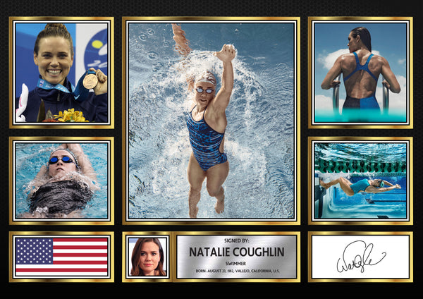 Natalie Coughlin Olympians Framed Printed Signature Print – Fan Gift – Wall Art – Reproduction Print