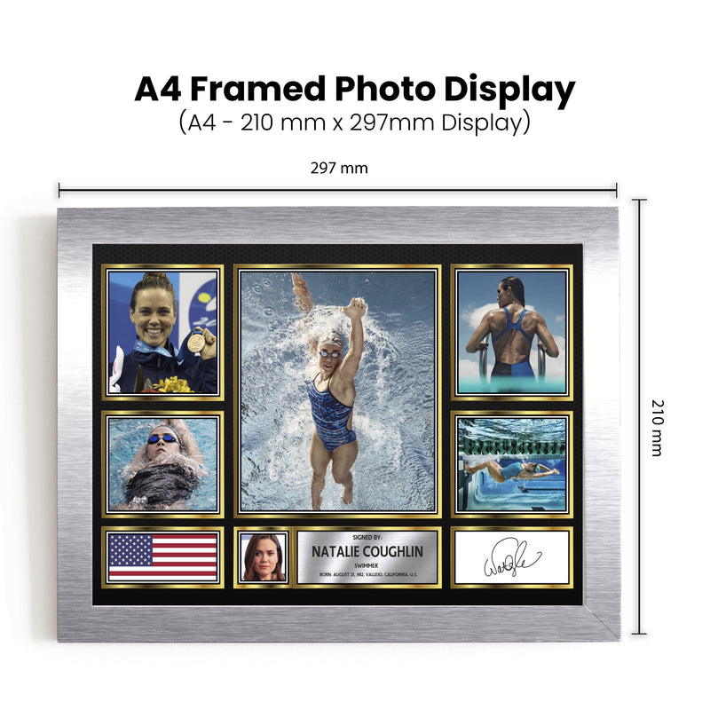 Natalie Coughlin Olympians Framed Autographed Print - Limited Edition Autograph Fan Gift – Collectible Memorabilia Merchandise