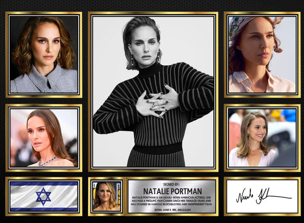 Natalie Portman Actors Framed Printed Signature Print – Fan Gift – Wall Art
