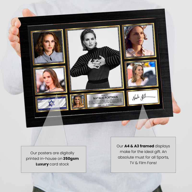 Natalie Portman Actors Framed Autographed Print - Limited Edition Autograph Fan Gift – Collectible Memorabilia Merchandise