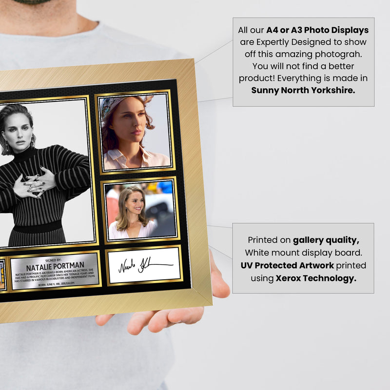 Natalie Portman Actors Framed Autographed Print - Limited Edition Autograph Fan Gift – Collectible Memorabilia Merchandise