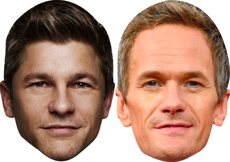 Neil Patrick Harris and David Burtka Celebrity Couple Face Mask Fancy Dress - High-Quality Cardboard Masks for Any Occasion