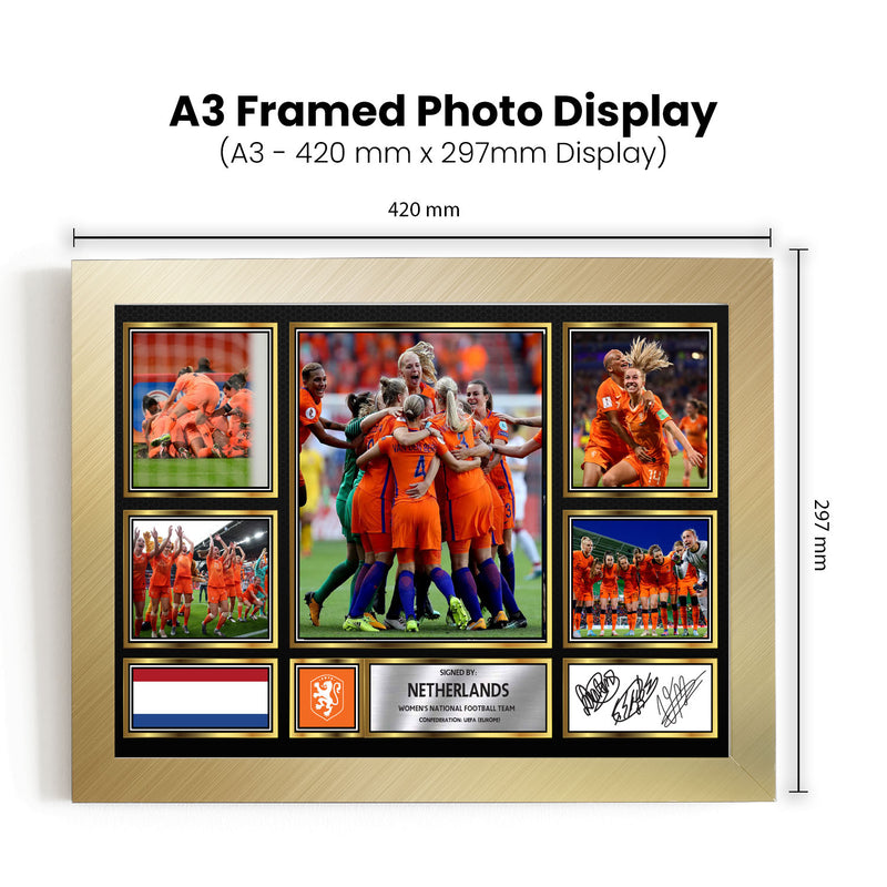 Netherland Ladies Football Teams Framed Autographed Print - Limited Edition Autograph Fan Gift – Collectible Memorabilia Merchandise