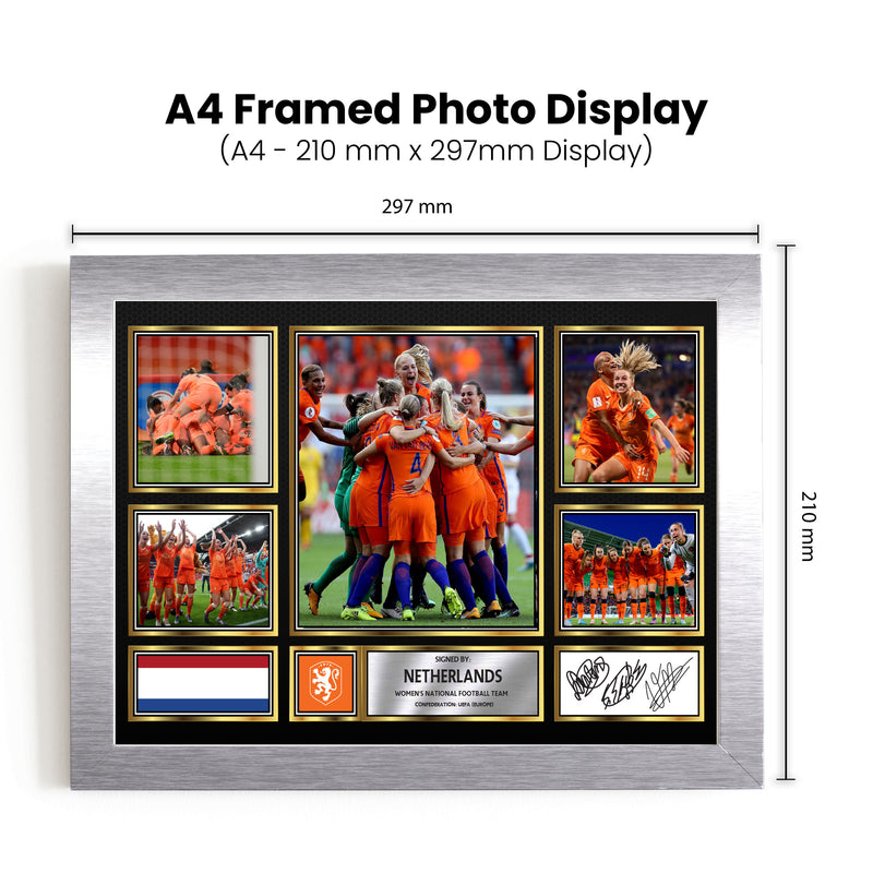 Netherland Ladies Football Teams Framed Autographed Print - Limited Edition Autograph Fan Gift – Collectible Memorabilia Merchandise