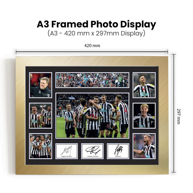 Newcastle United Premier League Football Team Framed Autographed Print - Limited Edition Autograph Fan Gift – Collectible Memorabilia Merchandise