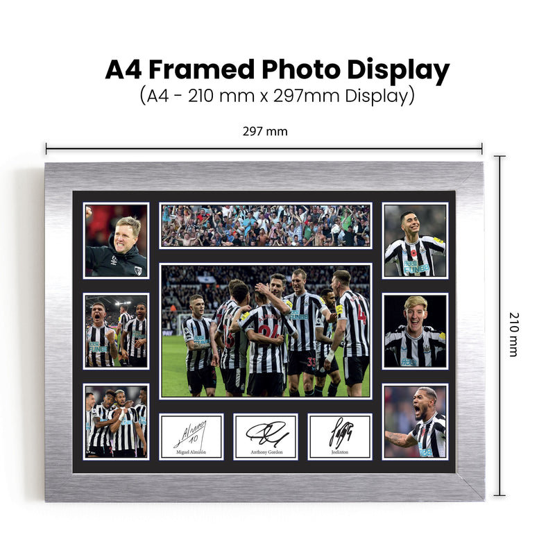 Newcastle United Premier League Football Team Framed Autographed Print - Limited Edition Autograph Fan Gift – Collectible Memorabilia Merchandise