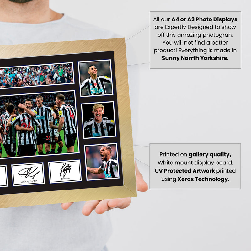 Newcastle United Premier League Football Team Framed Autographed Print - Limited Edition Autograph Fan Gift – Collectible Memorabilia Merchandise