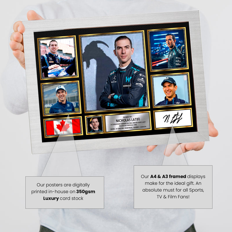 Nicholas Latifi  F1 Driver Limited Edition Signed Gift Poster Print Artwork Display