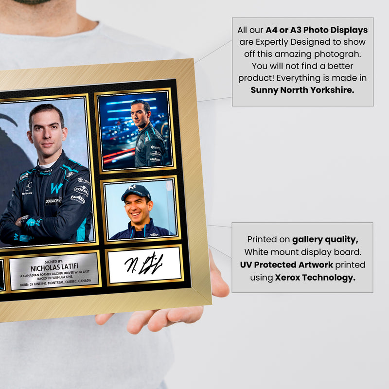 Nicholas Latifi  F1 Driver Limited Edition Signed Gift Poster Print Artwork Display