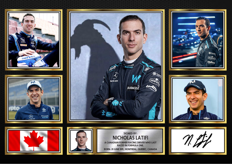 Nicholas Latifi  F1 Driver Limited Edition Signed Gift Poster Print Artwork Display