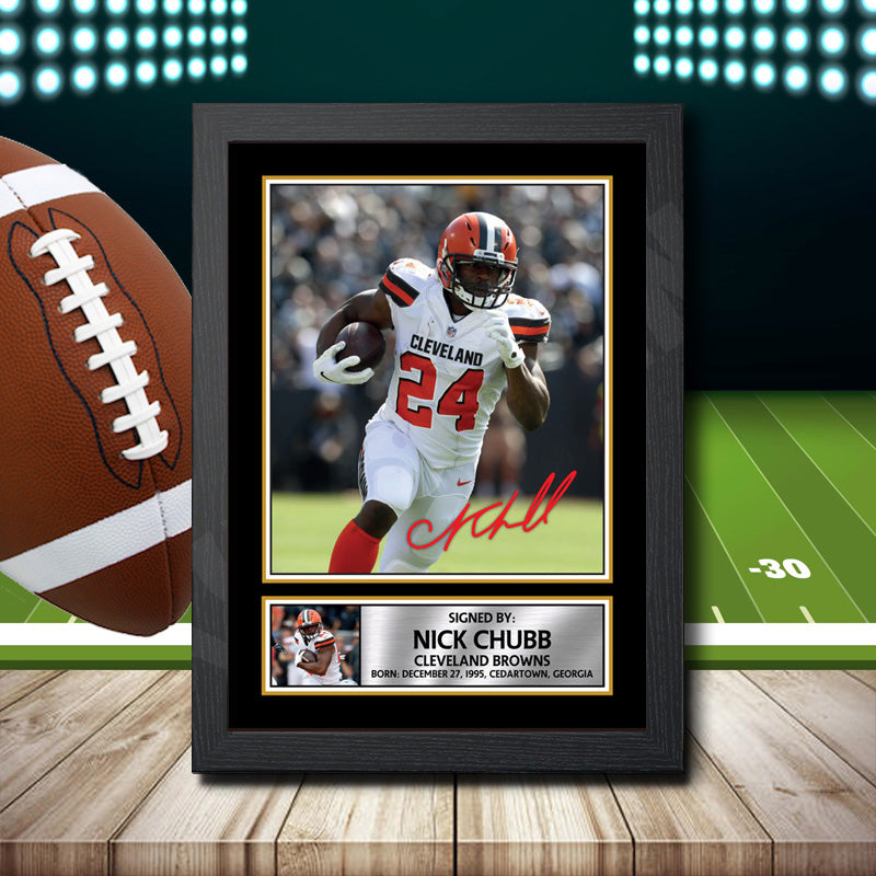 Nick Chubb 2 – Printed Signature NFL Star Print – Nick Chubb 2