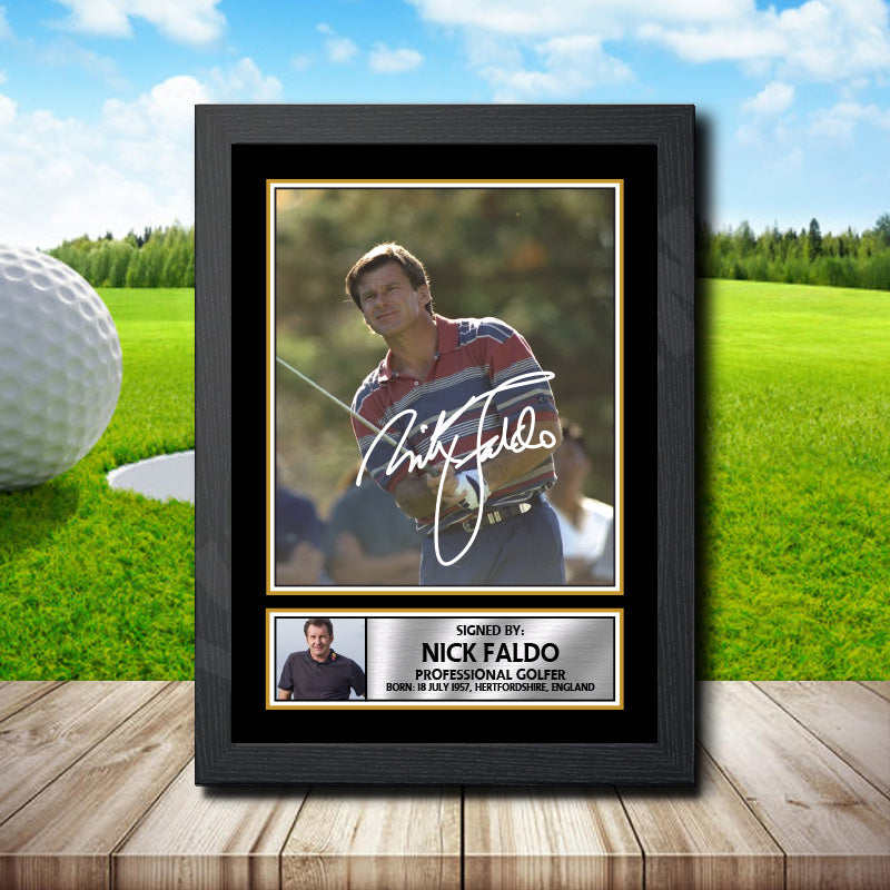 Nick Faldo Golf Printed Signature Poster Print Gift