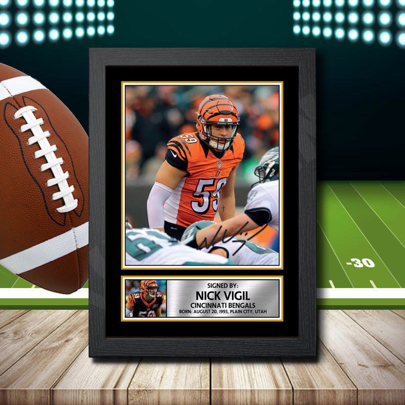 Nick Vigil 2 – Printed Signature NFL Star Print – Nick Vigil 2