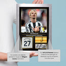 Nick Woltemade Printed Signed Poster – Newcastle United FC & Germany Forward Tribute Wall Art with Jersey & Bio Plaque – Premier League Football Memorabilia for Fans & Collectors