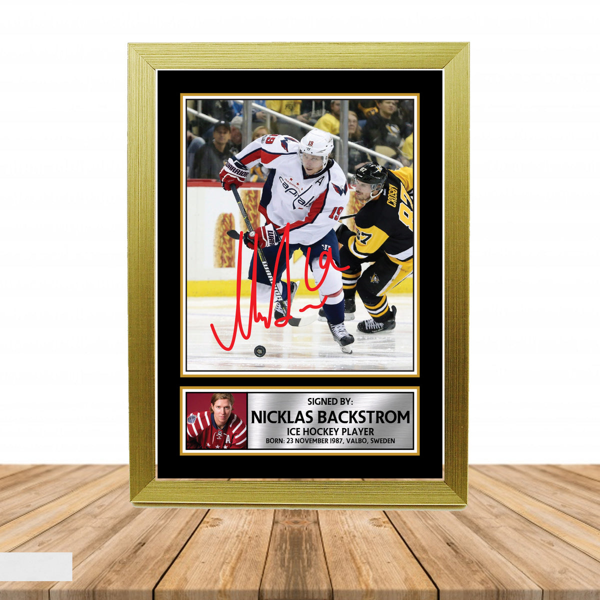 Nicklas Backstrom Ice Hockey Printed Signature Poster Print Gift