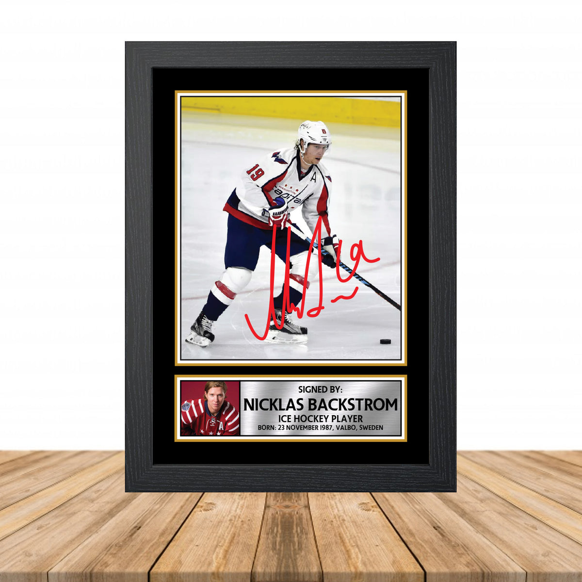 Nicklas Backstrom 2 Ice Hockey Printed Signature Poster Print Gift