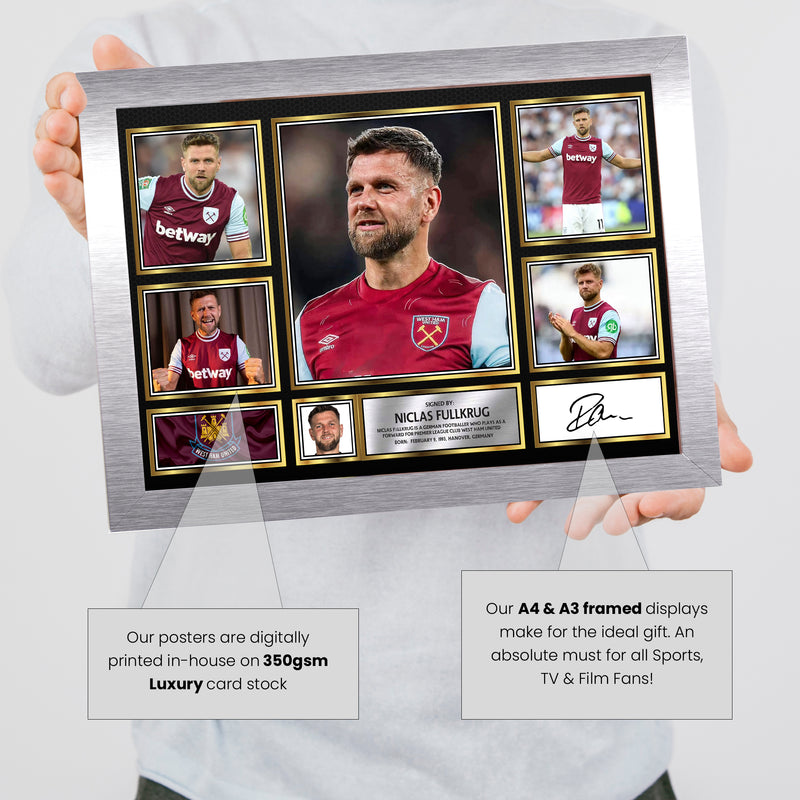 Niclas Fullkrug Limited Edition Signed Football Poster Print