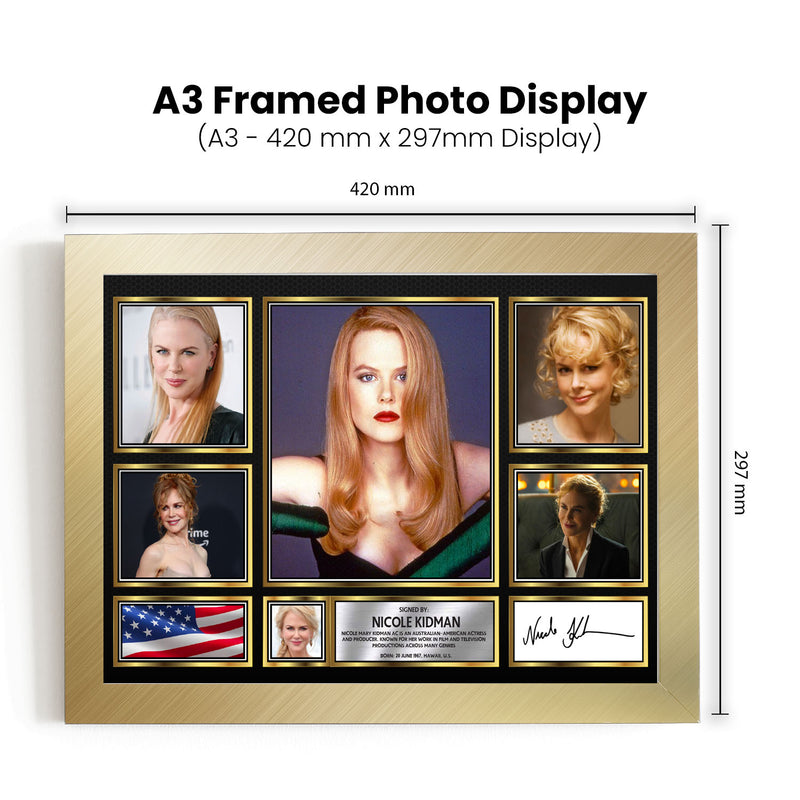 Nicole Kidman Actors Framed Autographed Print - Limited Edition Autograph Fan Gift – Collectible Memorabilia Merchandise